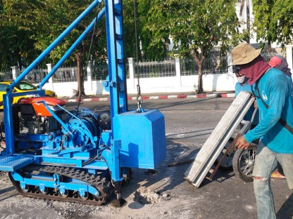 รับงานตอกเสาเข็มต่อเติมอาคาร นนทบุรี - รับตอกเสาเข็ม ปทุมธานี ช่างจ่า ไมโคไพล์